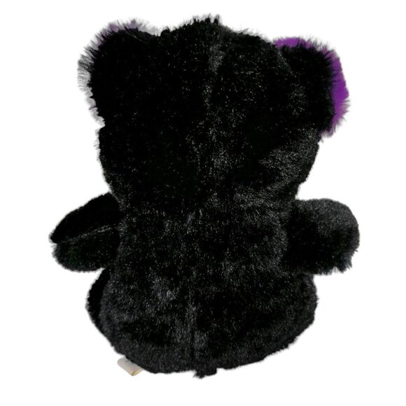 Puli Halloween Black Purple Bat Teddy Bear Plush Stuffed Animal 8" - Picture 3 of 7